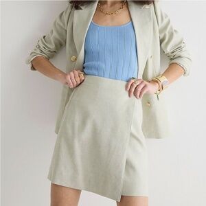 J.Crew Wrap Skirt in Stretch Linen Blend